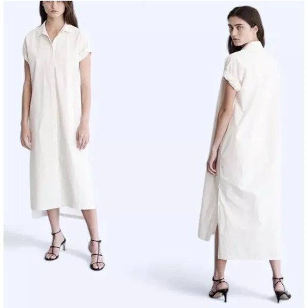 NWT $228 STATESIDE Anthropologie Cotton Short Sleeve Shirtdress USA‎ Size XS - Image 2