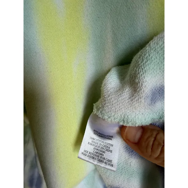 Z Supply Pastel Tie Dye Cropped Sweatshirt Medium Oversized 100% Cotton - Image 7