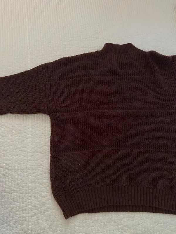 Brown mockneck knit sweater Size M - Image 5