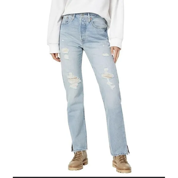 Levi’s jeans Premium 501 boot cut Original High-rise button fly 28 X 30 - Image 6