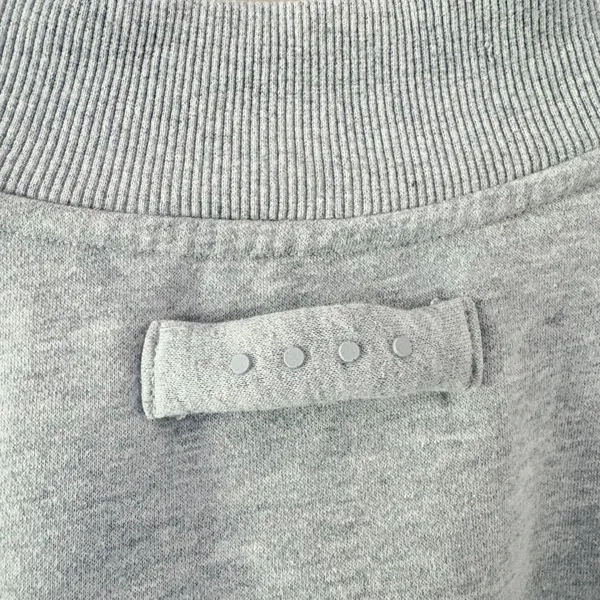 Acta Wear Essential Sweatshirt Ultra Crop Medium Gray Mock Neck Fleece Drawstring - Image 4