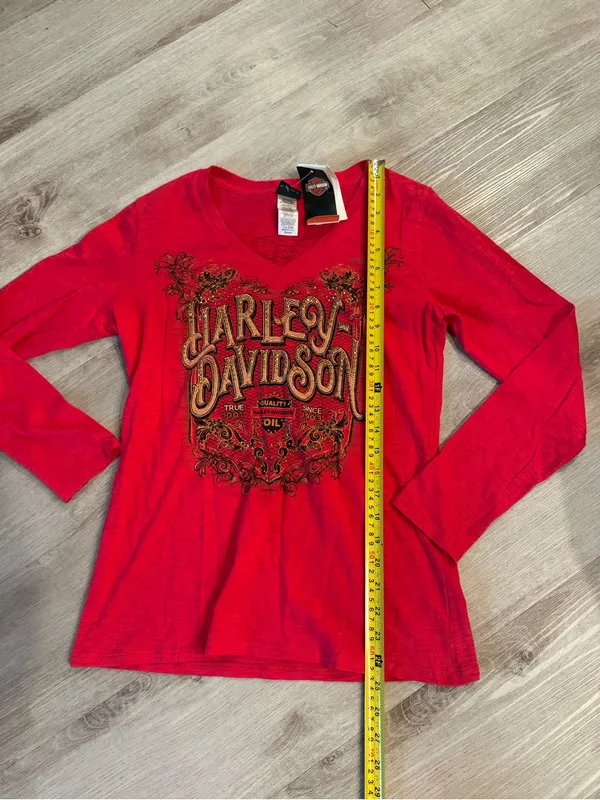 Harley Davidson Y2K Rhinestoned Dead Stock Long Sleeve Size Small - Image 5