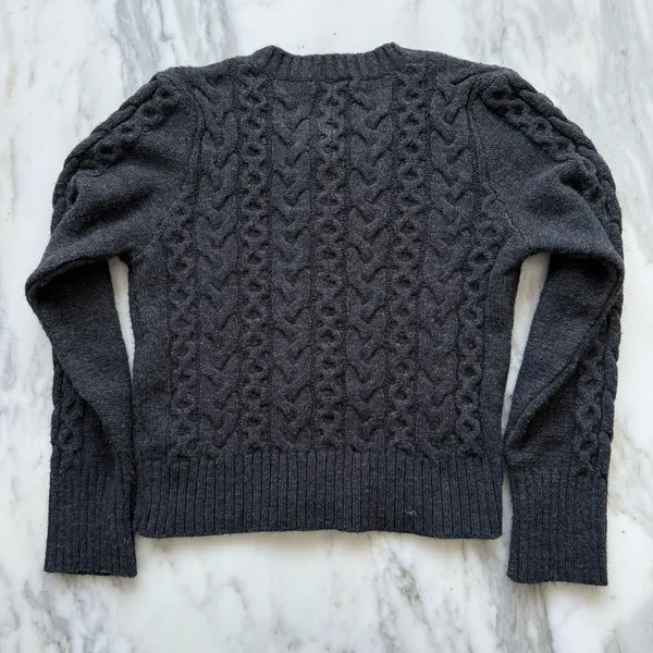 MAEVE By Anthropologie Charcoal Cable Knit Cardigan • Sz S - Image 5