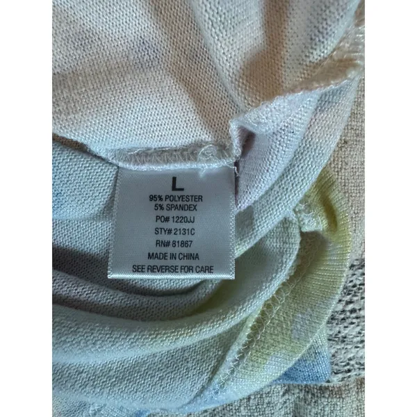 KIKIT Women Pastel Tie Dye Long Sleeve Top Size Large Pink Blue Yellow - Image 5