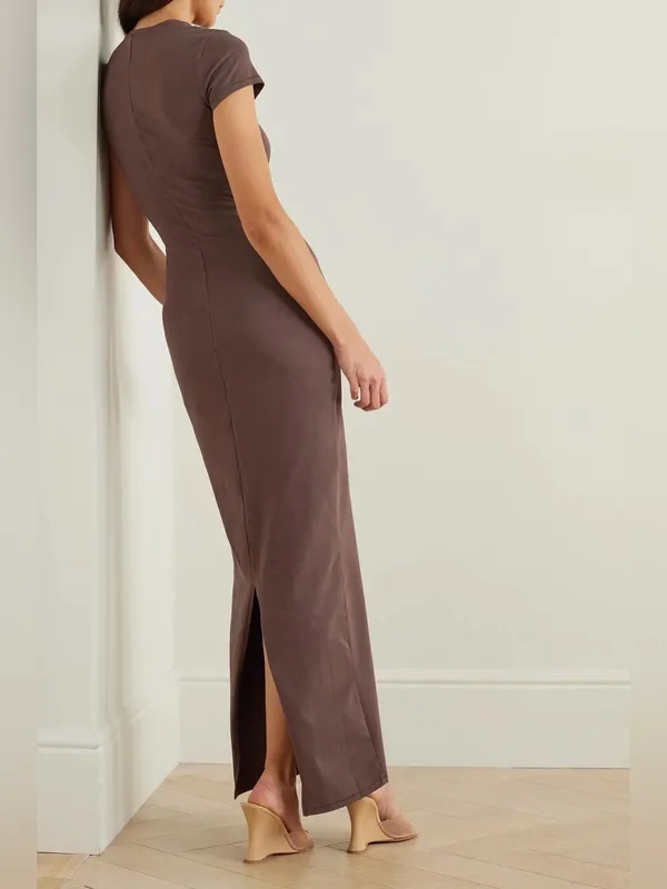 Skims Vintage T-Shirt Long Maxi Dress chocolate brown - Image 3