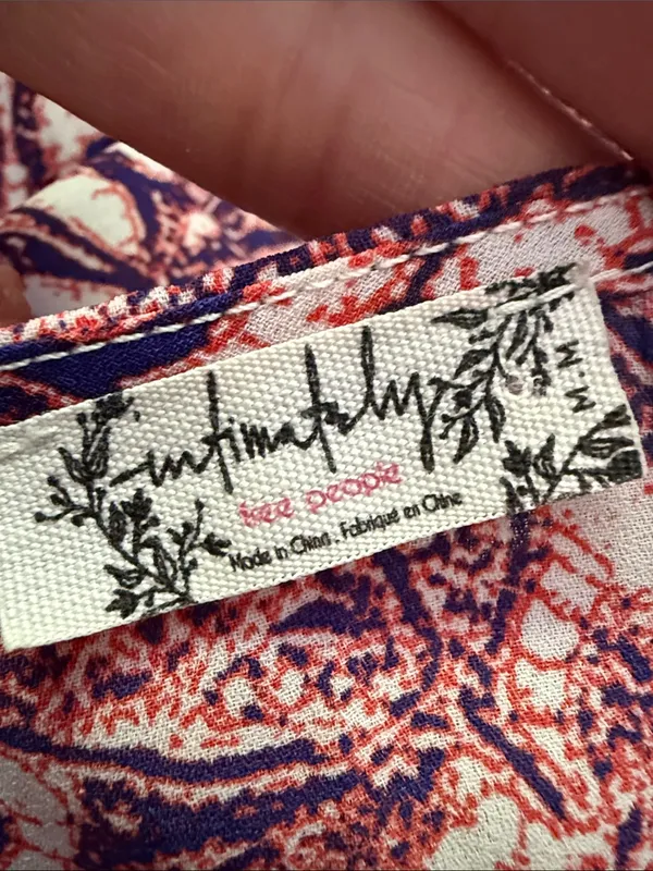 Free People Intimately Emily Purple Paisley Floral Boho Mini Swing Slip Dress - Image 3