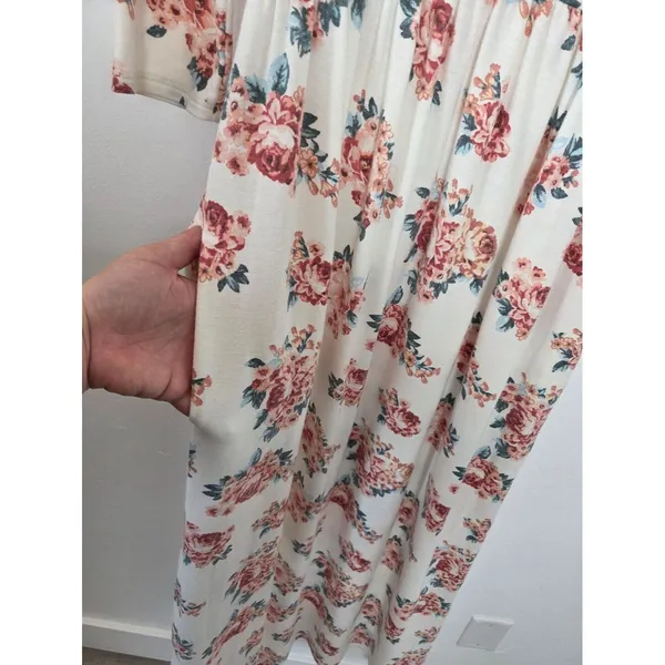 Chris & Carol Floral Maxi Dress Soft Knit Pockets Modest Teacher Cottagecore S - Image 6