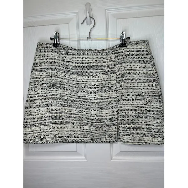 NWT‎ Altar'd State Boucle Tweed Mini Skirt White Gold Career Party Holiday XL - Image 2