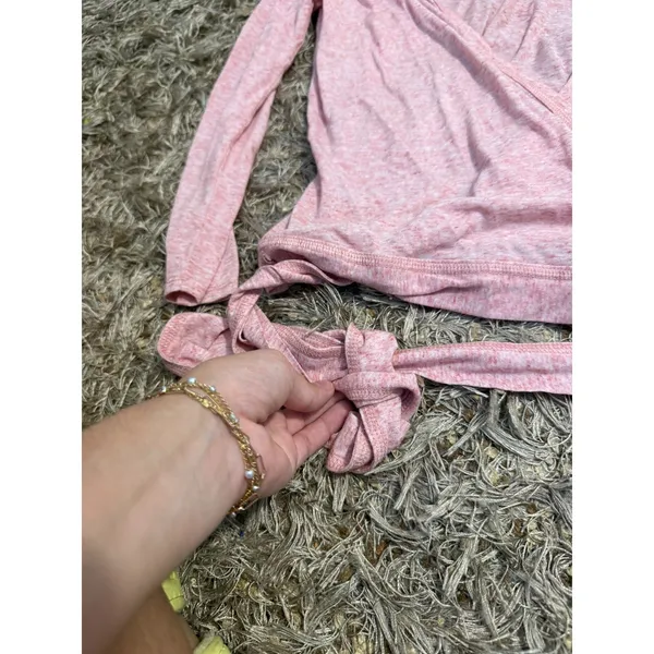 J Crew Long Sleeve Pink Wrap Top - Image 3