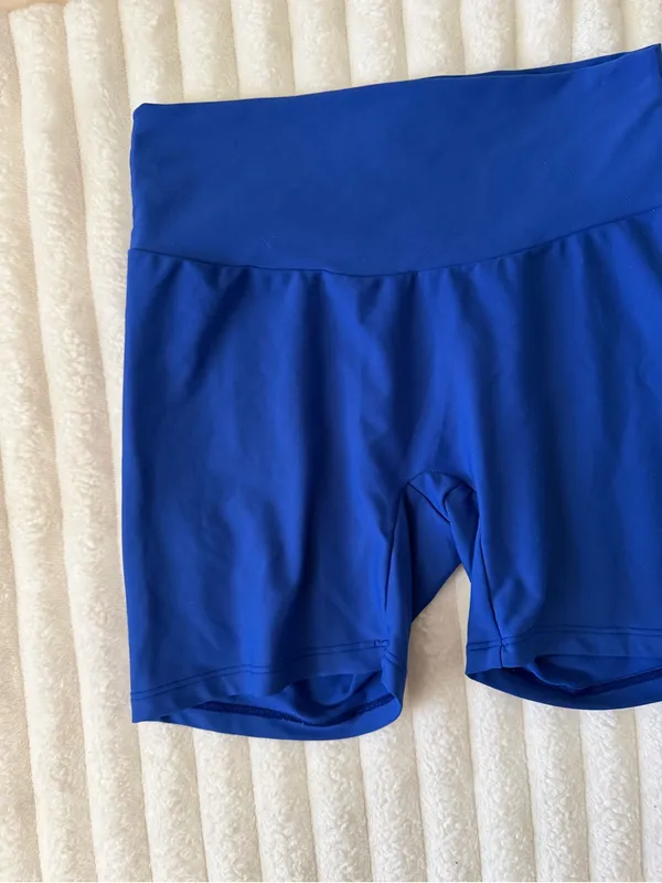 Skatie Royal Blue High-Waist Bike Shorts - Image 2
