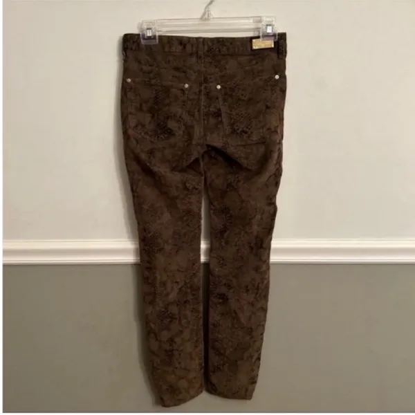 Women’s Zara Brown Black Animal Snake Print Corduroy Pants Jeans Size 2 - Image 3