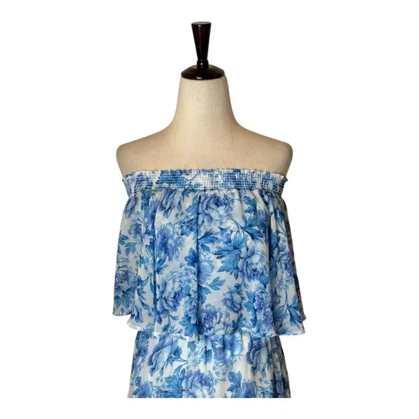 Show Me Your Mumu Dress Women XS Blue‎ White Floral Mama Blues Hacienda Maxi - Image 5