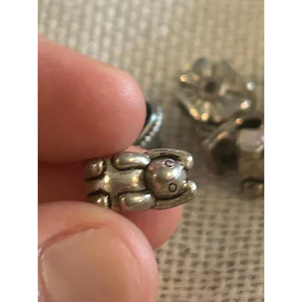 A510 charm bracket silver plated 5 pcs Gray - Image 3