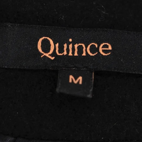 Quince 100% Merino Wool Collarless Cropped Button Front Structured Jacket Black - Image 2