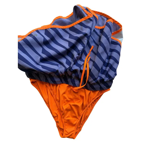 Nike Dri-FIT Tempo Running Shorts Purple Zebra Print Orange Trim Women's M - Image 9