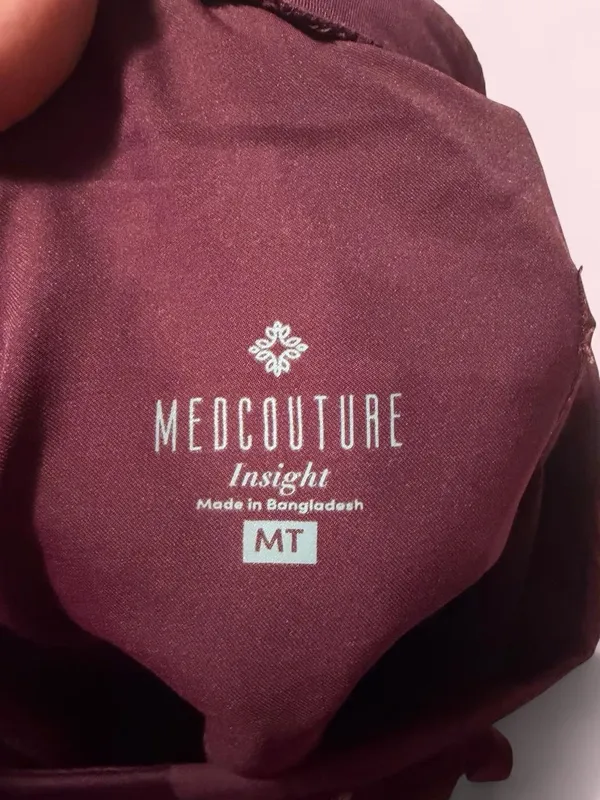 Med Couture Women's Scrub Maroon Track Joggers with Drawstring - Image 3