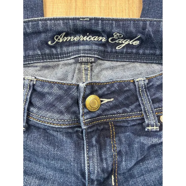 American Eagle Slim Boot‎ Jeans Womens 8 Short Dark Wash Stretch Denim Low Rise - Image 7