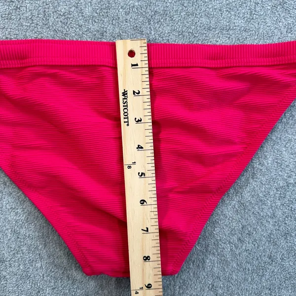 J Crew Ribbed Trim Hipster Bikini Bottom Pink Small BH485 Full Coverage New - Image 7