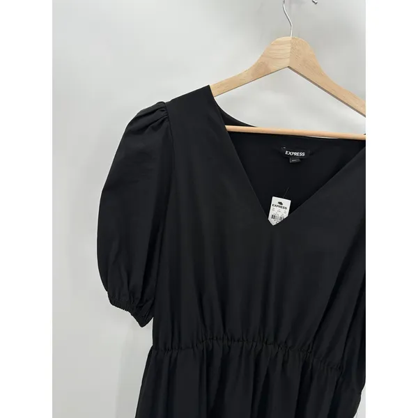 Express Womens Black Tiered Maxi Dress Size XL NWT Minimal Cottage Quiet‎ Luxury - Image 3