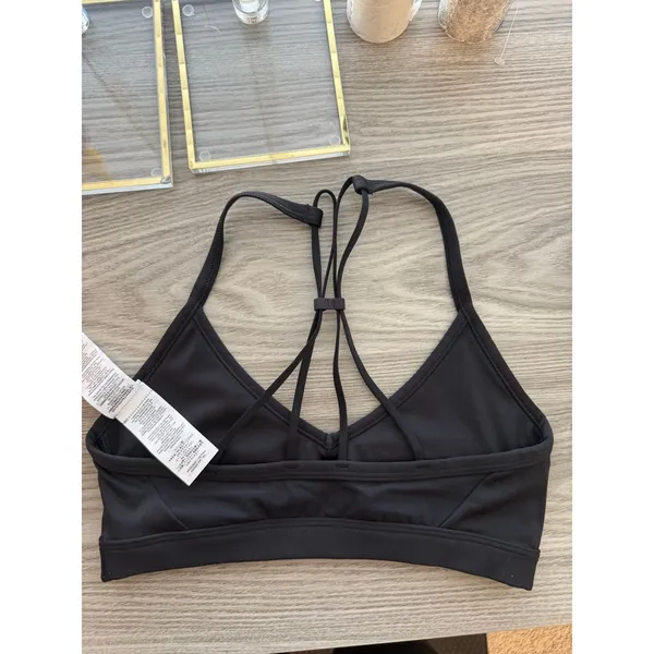 Women's Gymshark Black Sports Bra with White Logo Size S - Image 2