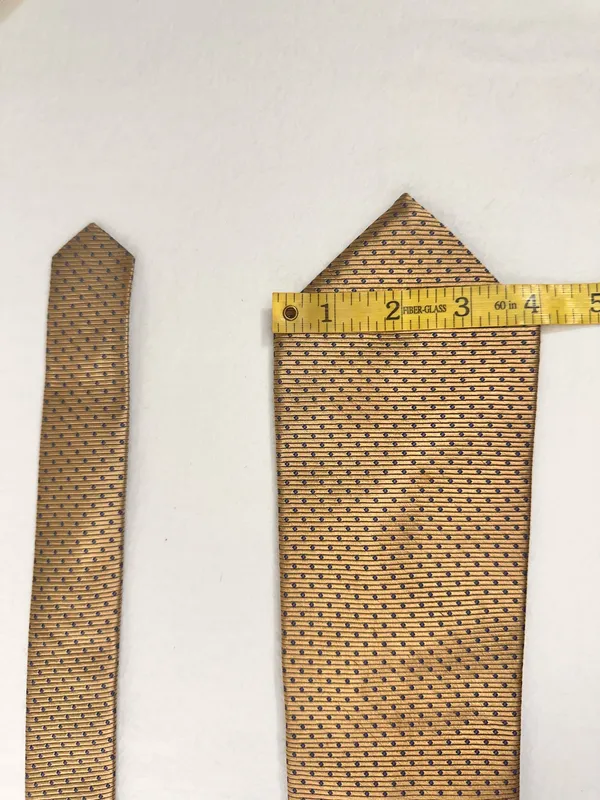 Lands’ End Handmade Tie Silk Necktie Mens Geometric Classic Gold Tie - Image 7
