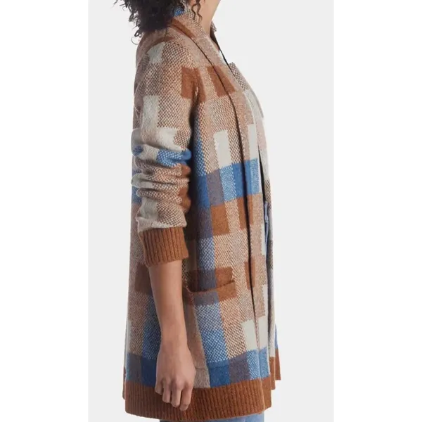 Fold Detail Plaid Coatigan‎ - Image 2