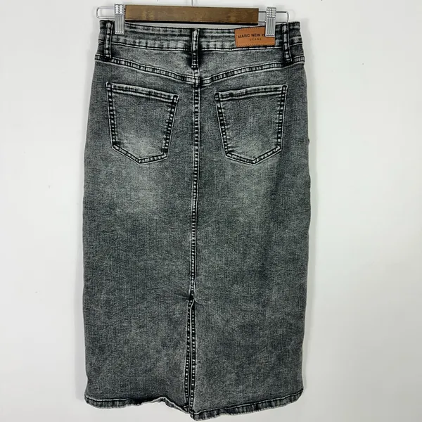 Marc New York Jeans Black Denim‎ Midi Skirt Womens 4 Quiet Luxury Clean Girl - Image 3