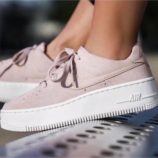 Nike | Air Force 1 Sage Low Blush Pink Platform Sneakers - Image 4