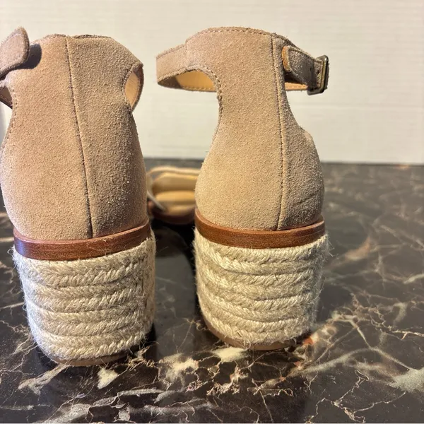 Soludos Anthropologie Capri Espadrilles Block Heel Tan Suede Women’s Size 8.5 - Image 5