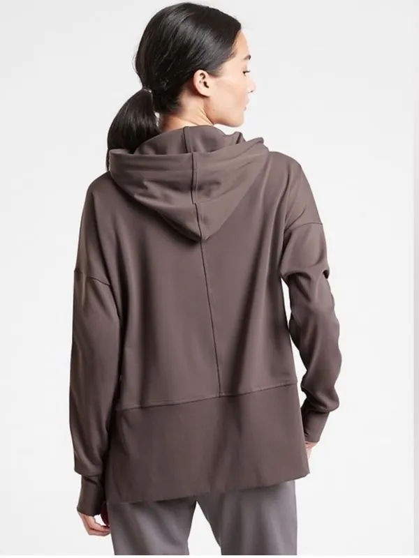 Athleta Mission Hoodie in Shale Brown Size Medium - Image 3