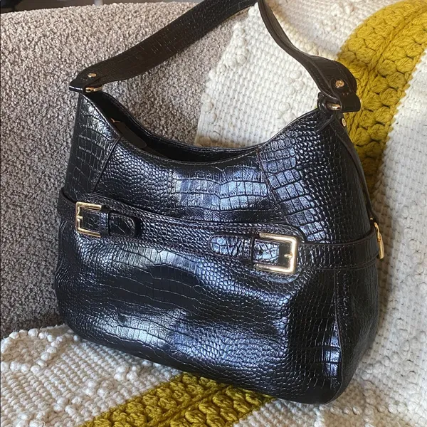 Mint Vintage Etienne Aigner Crocodile embossed leather shoulder bag - Image 11