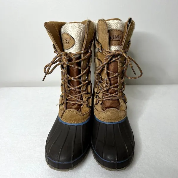 Khombu Cozy Pac Tall Lace Up Suede Knit Duck Boots - Image 3