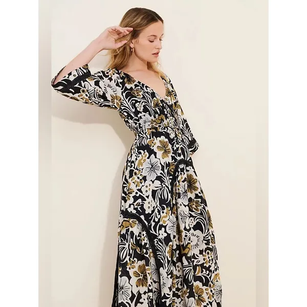Free People Printed Dixie Maxi Dress in Black Combo XS - Image 5