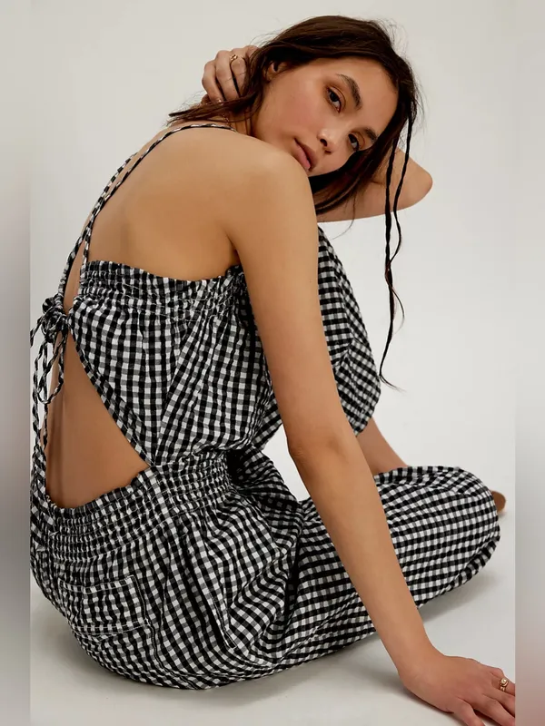 Free People Retro Heatwave Gingham One Piece S - Image 3
