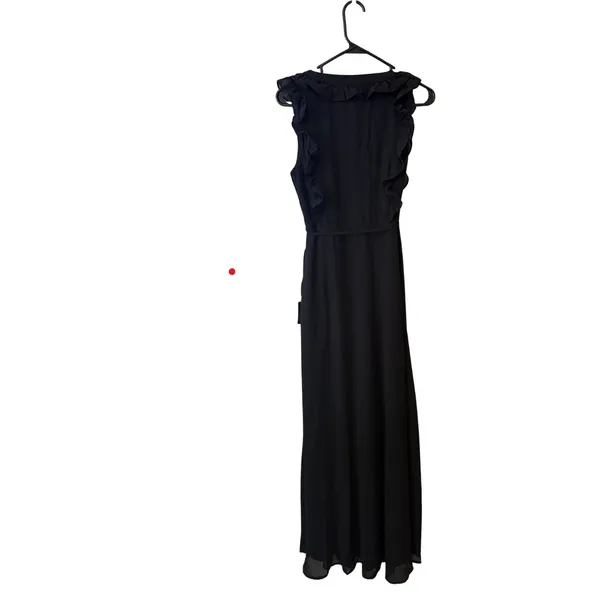 NWT Lulus Major‎ Elegance Black Sleeveless Ruffled Wrap Maxi Dress SZ SMALL - Image 6