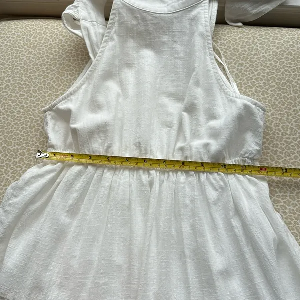 NWOT Reverse White Tiered Open Back Lined Midi Dress - Image 15