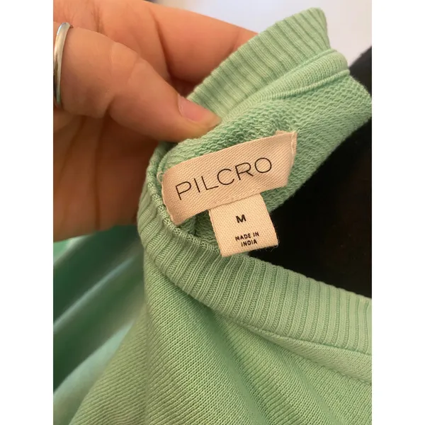 Anthropologie Pilcro Cropped Batwing Puff Sleeve Sweatshirt Top Cropped Panel - Image 7