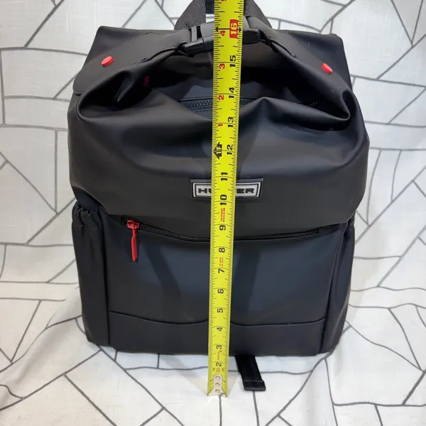 Hunter Original Topclip‎ Backpack NWT One Size Black Rubberized Water Resistant - Image 7