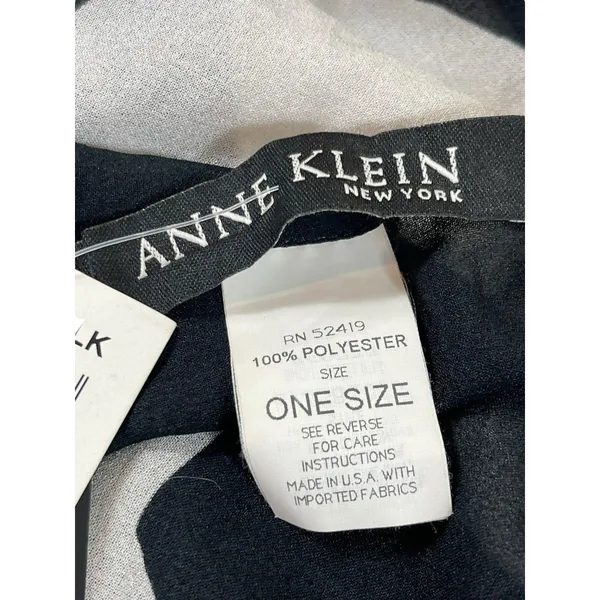 Anne Klein New York One Size Black White Floral Sheer Wrap Kimono Scarf NWT - Image 3