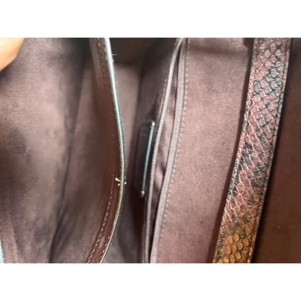 Coach C6777 Snake Embossed Cross Body Metallic Cherry Oxblood Pebbled Leather‎ - Image 10