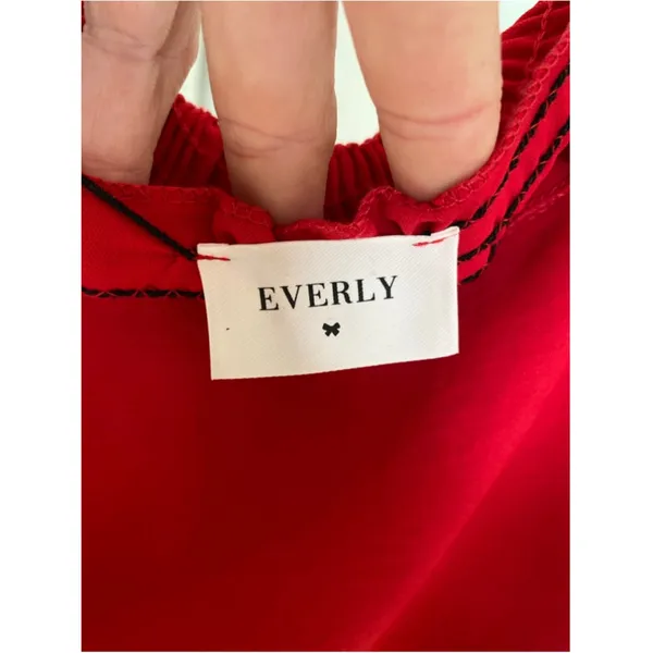 Everly Red Ruffle Mini Dress Flirty Resort Vaca S Parisian Quiet Luxury Coquette - Image 4