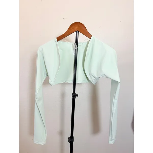 Kimberly C Mint Green Long Sleeve Bolero Shrug Cropped Activewear Top Large - Image 6
