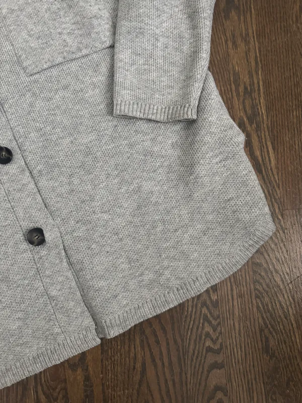 oversized knit chunky sweater grey jacket/shacket - Image 6