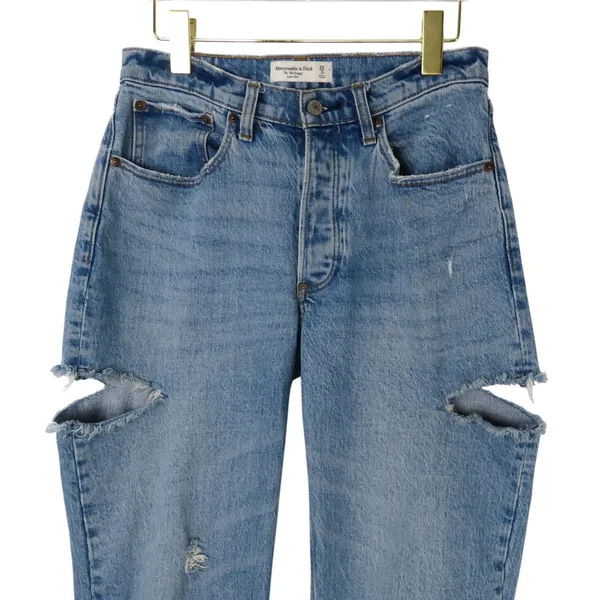 Abercrombie & Fitch The 90's Baggy Low Rise Jeans Straight Leg Size 2 - Image 3