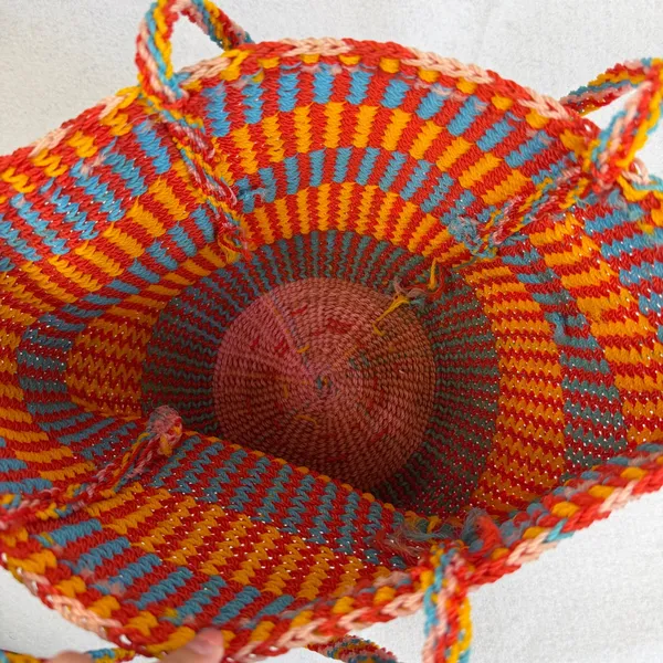 Boho Woven‎ Straw Tote Bag Multi Color Striped Beach Shoulder Bag Summer Purse - Image 4