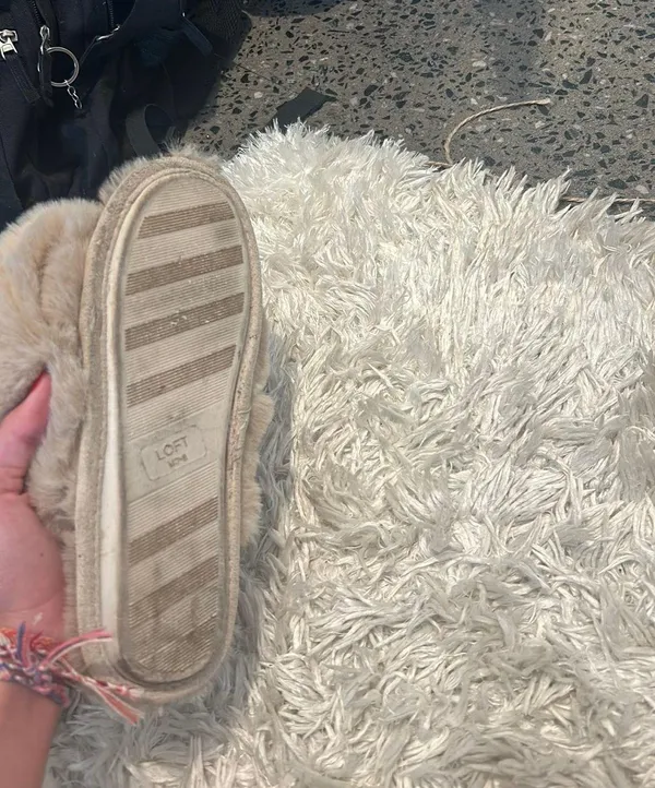 Fluffy House Slippers Tan - Image 6
