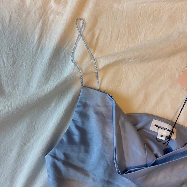 superdown Tory Beaded Cami Top Baby Blue - Image 3