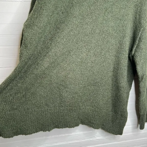 Topshop Women's Green Chunky Knit Mock Neck Oversized Sweater Size S US 4-6 - Image 6