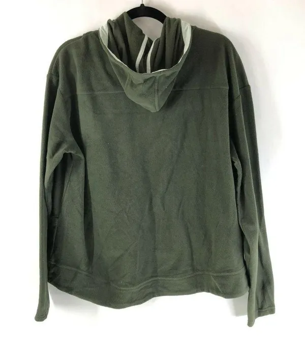 All In Motion Womens Hoodie Pullover 1/2 Zip Fleece Thumbholes Pockets Green XXL - Image 2