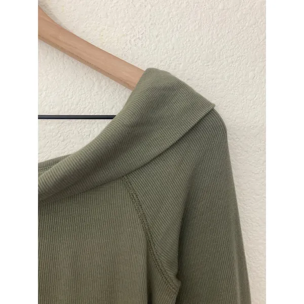 Anthropologie Saturday Sunday Copeland Earthy Minimalism Olive Green Shirt Top - Image 4